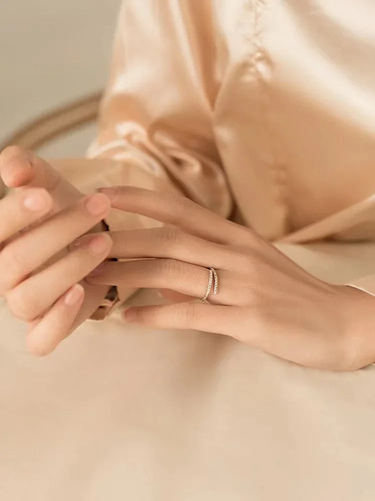 Bague en argent Sterling 925 et zircon pour femmes, bijoux, anneau ouvert réglable pour fête, cadeau d'anniversaire