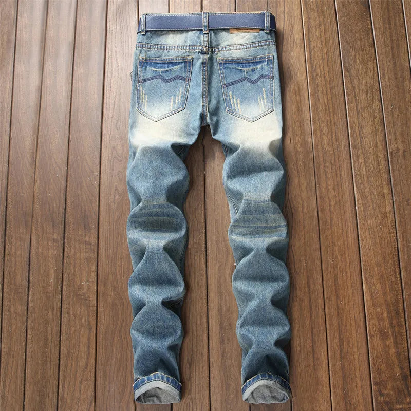 Jeans Droits Rétro Plus Size pour Hommes