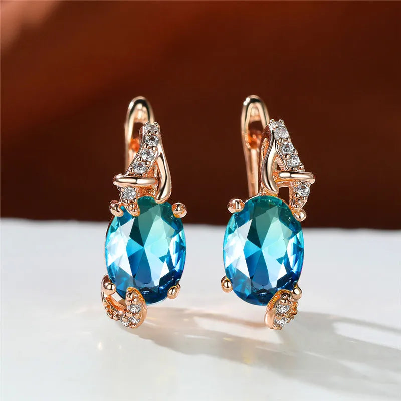 Boucles d'Oreilles promenales en Clip Bleu pour Femme, Bijou de Mariage, Mystique, Multicolore, Zcomprend sur réinitialisation