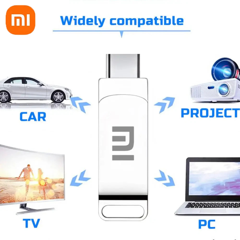 Xiaomi Flash Drives 2 To Usb 3.2 métal haute vitesse 1 To 512 Go bâton étanche SSD stockage PC téléphone transfert de données Portable