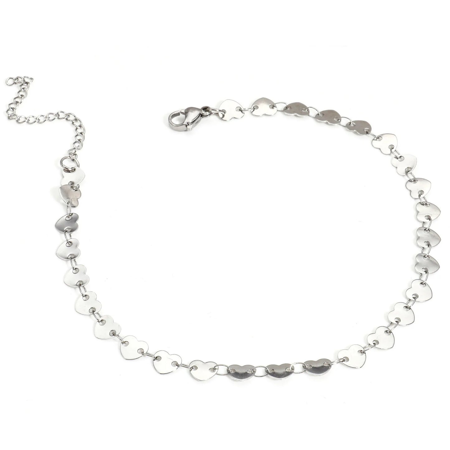 Bracelet de cheville en acier inoxydable 304 pour femmes, chaîne à maillons faite à la main, couleur argent, chaîne de jambe, pied, bijoux cadeau, 1 pièce