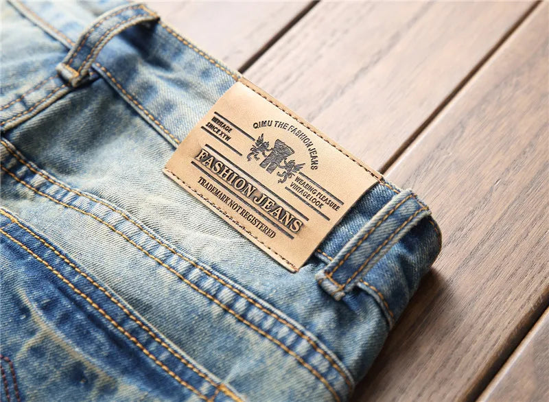 Jeans Droits Rétro Plus Size pour Hommes