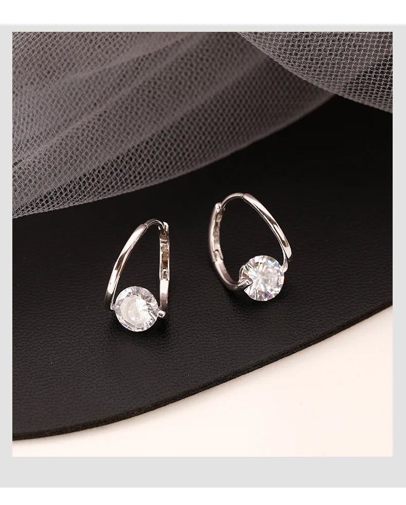 Boucles d'oreilles en argent Sterling 925, cerceau en Zircon coréen, tempérament Simple, exquis, tendance, bijoux Sexy, cadeau, offre spéciale