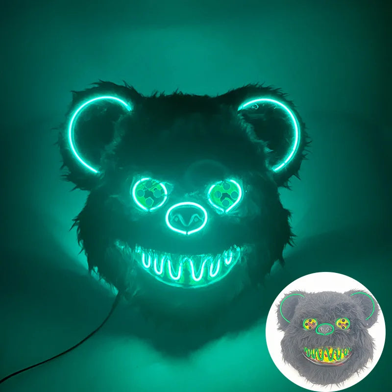 Masque de Lapin Sanglant LED – Halloween, Cosplay et Fête Effrayante
