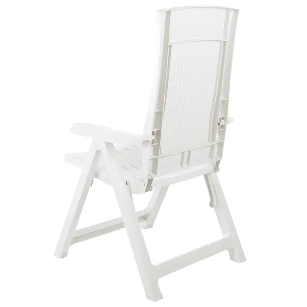 Ensemble de 2 chaises inclinables de jardin, meubles de salon d'extérieur en plastique blanc