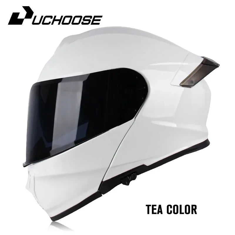 Uchoose-d'expériences intégraux approuvés DOT pour hommes et femmes, équipement de protection contre les collisions, casque rabattable pour moto, double pare-soleil
