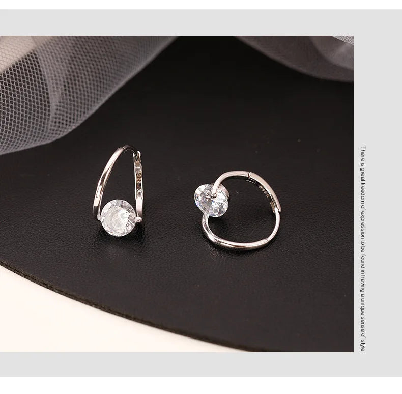 Boucles d'oreilles en argent Sterling 925, cerceau en Zircon coréen, tempérament Simple, exquis, tendance, bijoux Sexy, cadeau, offre spéciale