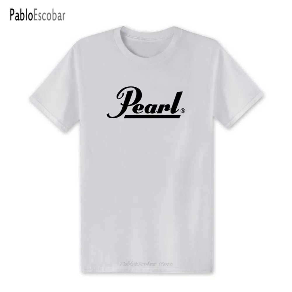 T-shirt manches courtes col rond homme, estival et à la mode, avec perles et musique, en coton