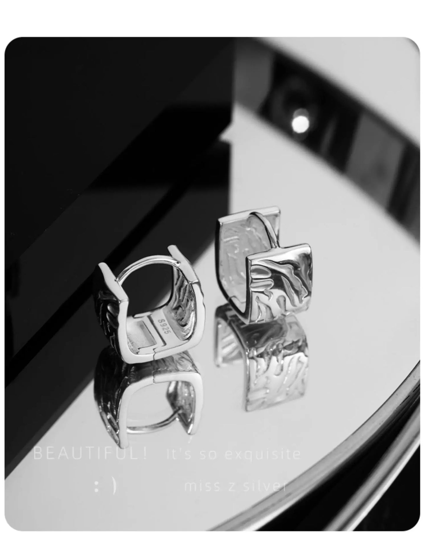 REETI 925 boucles d'oreilles en argent Sterling boucles d'oreilles carrées géométriques pour femmes cadeau boucles d'oreilles bijoux de mode cadeau