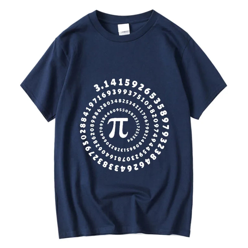T-shirt Homme 100% Coton – Pi Design Drôle, Col Rond, Manches Courtes, Été