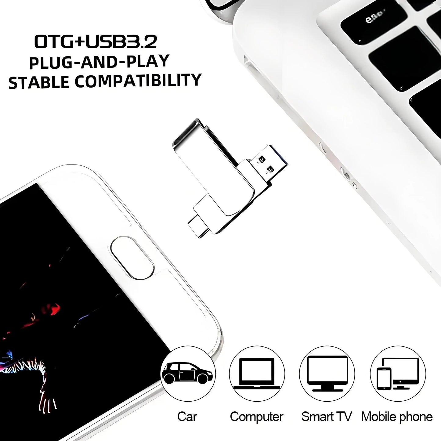 Xiaomi USB 3.2 16 to clé USB mémoire type-c 2-en-1 8 to 16 to OTG clé USB 4 to disque Flash haute vitesse 2 to pour ordinateur portable