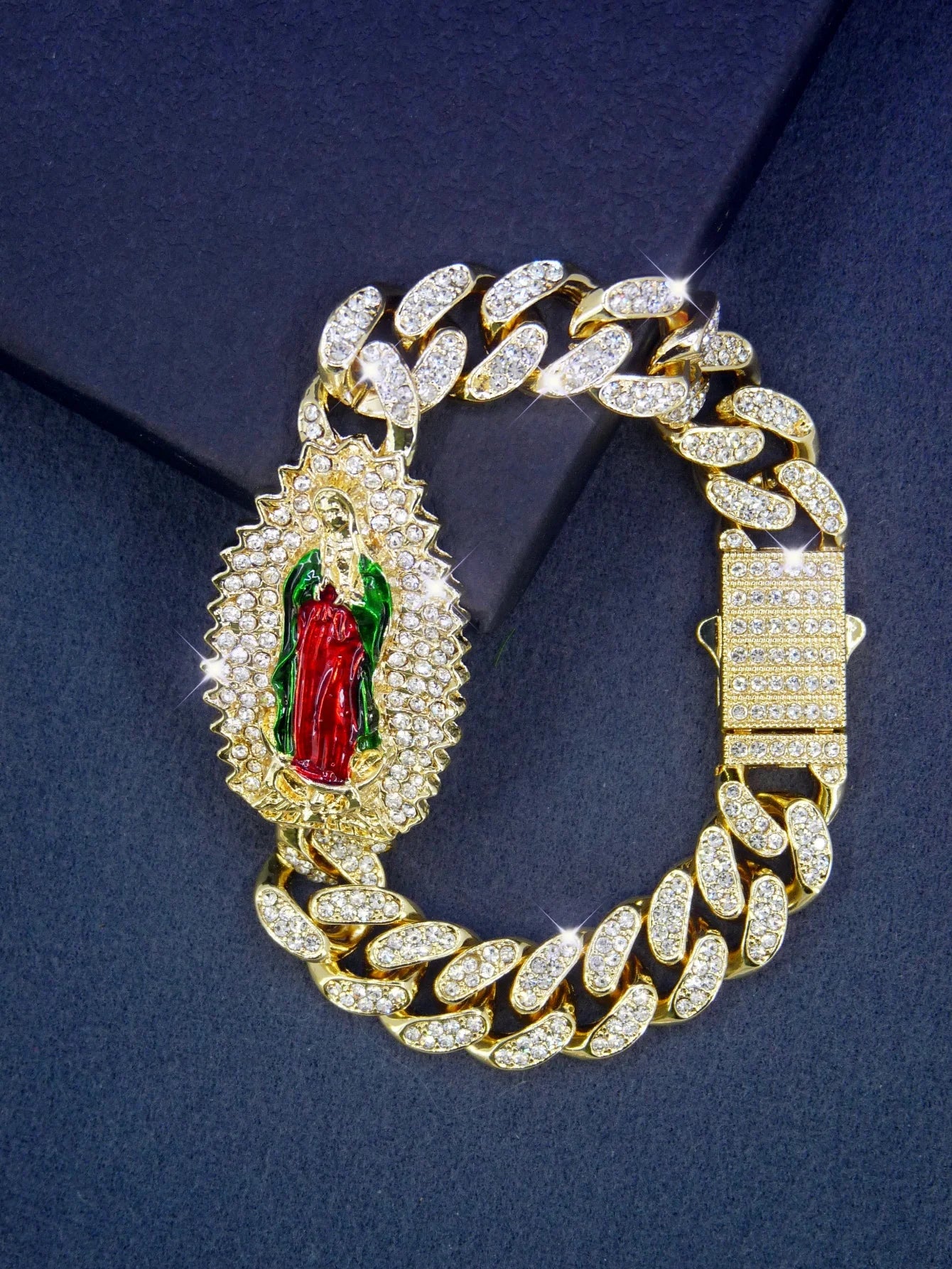 Coffret cadeau pour bracelet vierge marie, plaqué or 14 carats, 1 pièce
