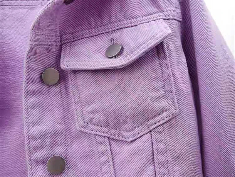 Veste en Jean pour femmes, hauts de couleur rose, couleur unie, courte, multicolore