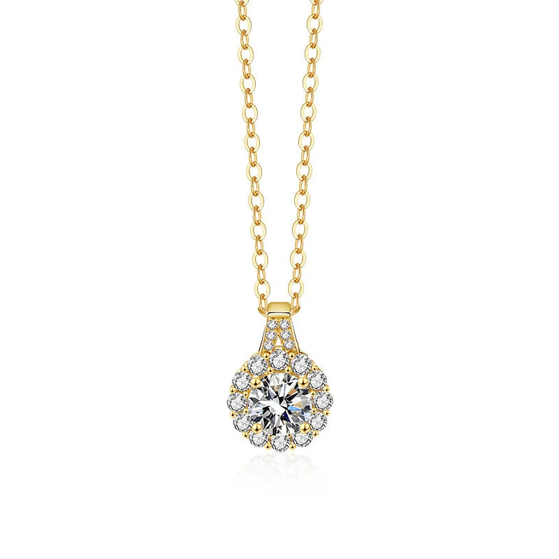 Pendentif Femme Rond en Argent 925 avec Moissanite – Style Trendy et Raffiné