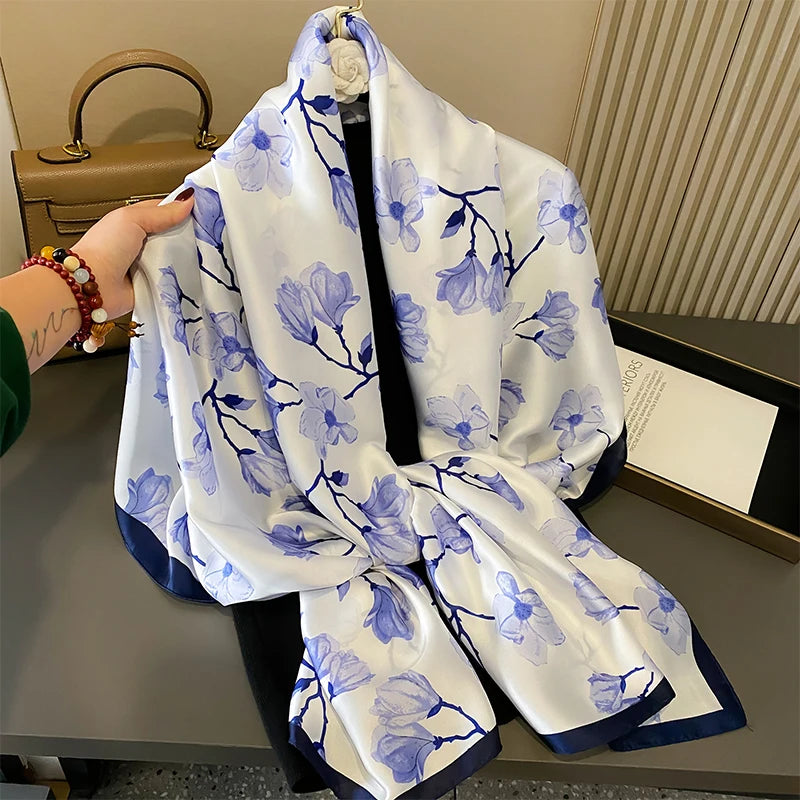 🧣 Foulard en Soie RUNMEIFA – Élégance d’Été & Style Luxe