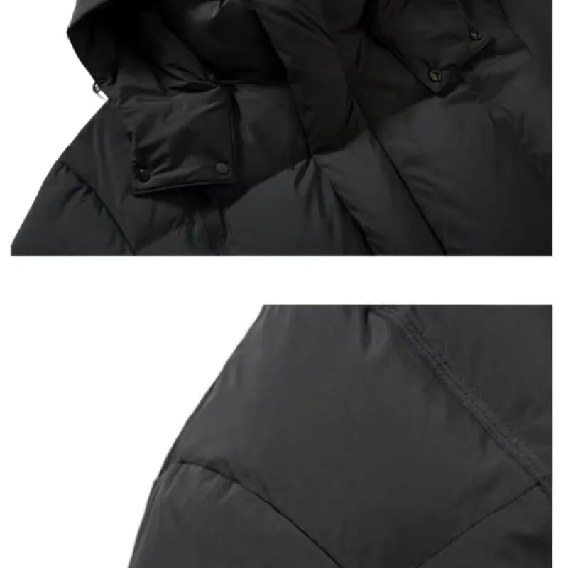 🧥 Doudoune Longue Homme Hiver – Parka Chaude en Duvet de Canard Blanc