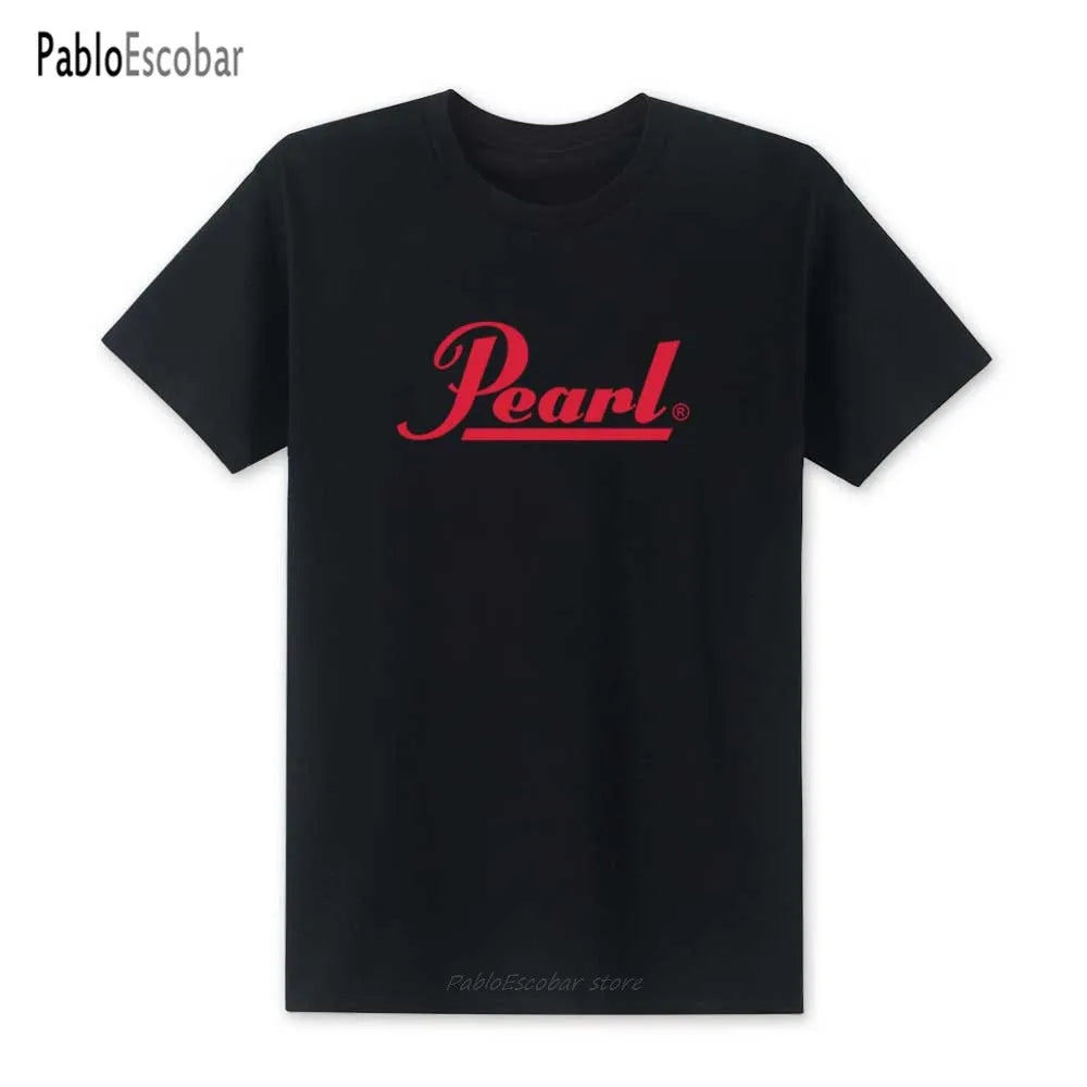 T-shirt manches courtes col rond homme, estival et à la mode, avec perles et musique, en coton