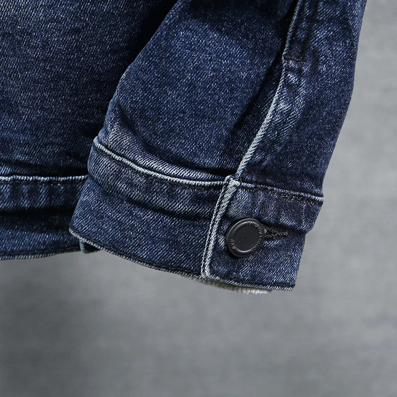 Veste en denim homme WTHINLEE – Hiver, capuche et doublure chaude