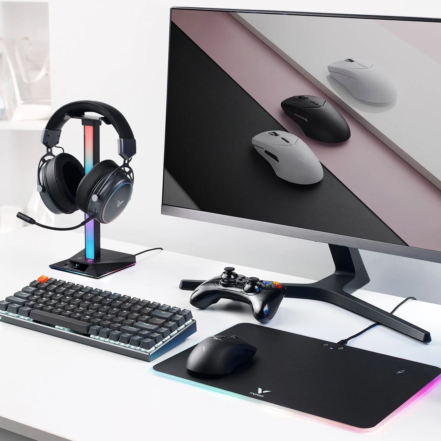Rapoo VT9PRO – Souris de jeu sans fil légère 68g, 26000 DPI, autonomie 160H