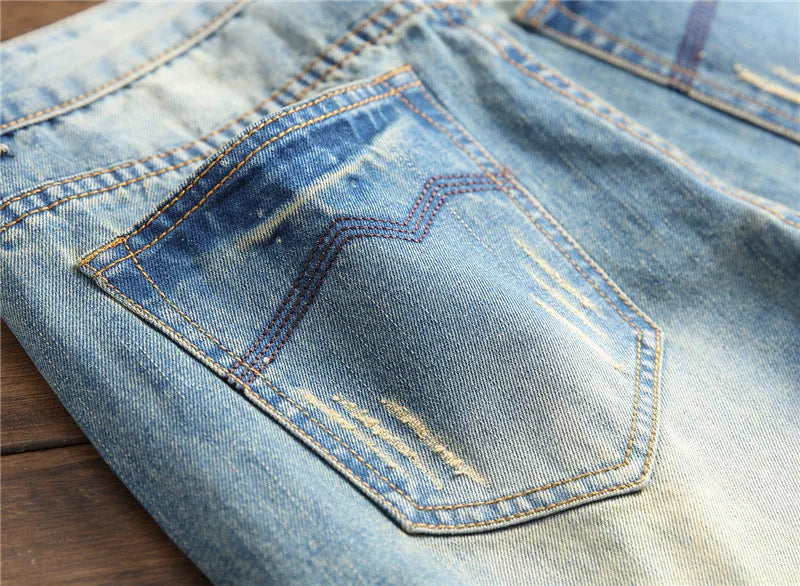 Jeans Droits Rétro Plus Size pour Hommes
