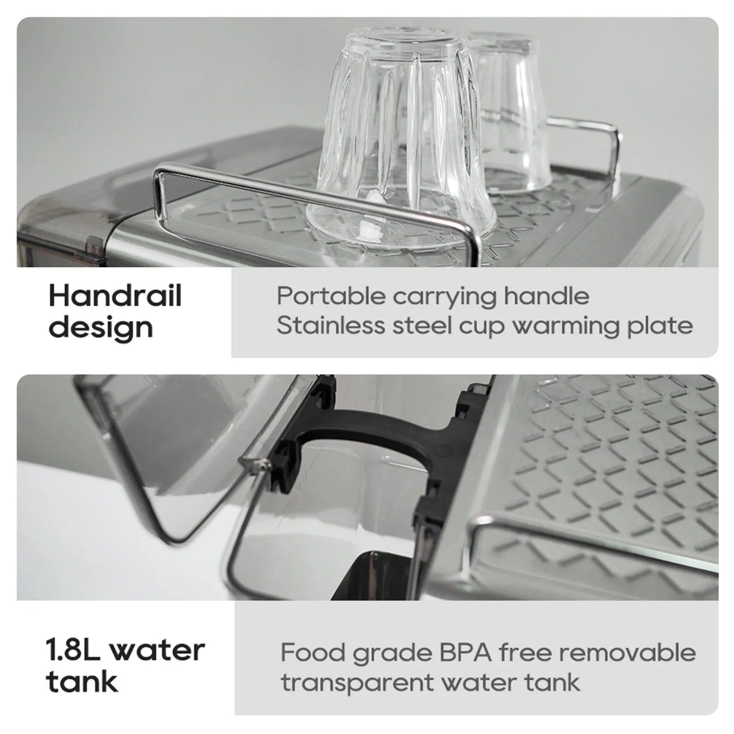 Machine à Expresso Semi-Automatique HiBREW H10A – 19 Bars, Température et Volume Réglables