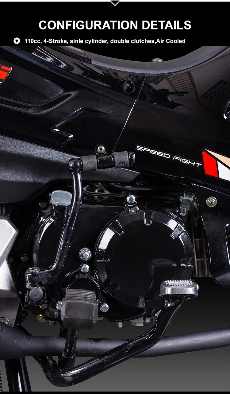 🏍️ KAMAX 110CC Cub 16R – Moto Sous-Bone avec Freins à Disque