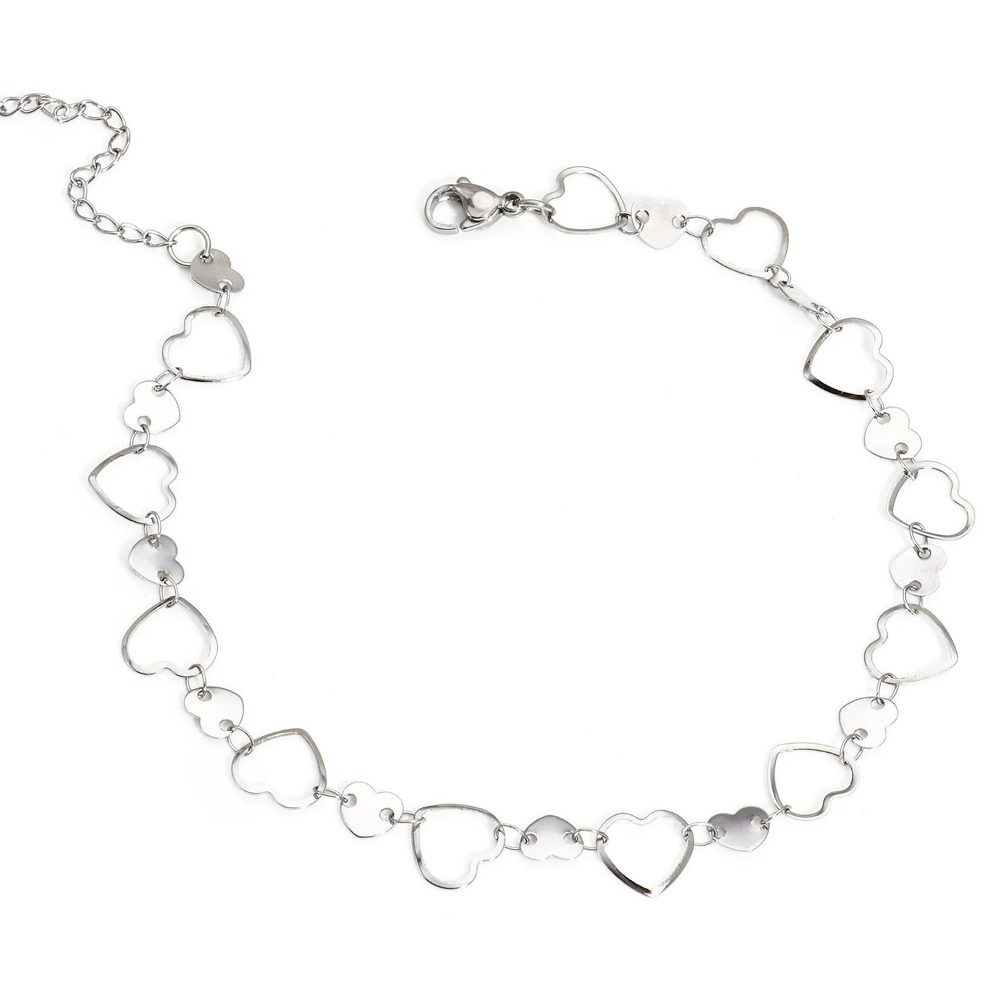 Bracelet de cheville en acier inoxydable 304 pour femmes, chaîne à maillons faite à la main, couleur argent, chaîne de jambe, pied, bijoux cadeau, 1 pièce