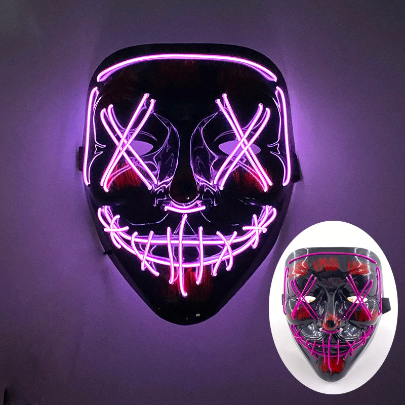 Masque Shuffle Lumineux – Cosplay Demon Slayer et Accessoire Halloween