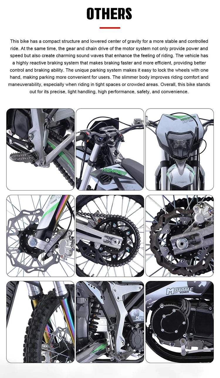 Moto Électrique Hors-Route 3000W-12KW 72V – Hiperfect