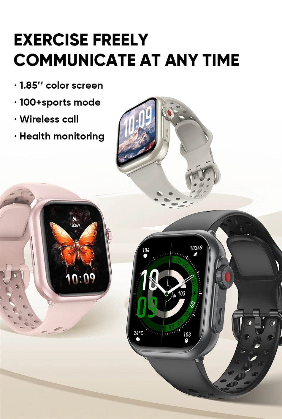 Montre Intelligente BOXUXING 2025 – Écran 1,85", Santé et Sport, Assistant Vocal