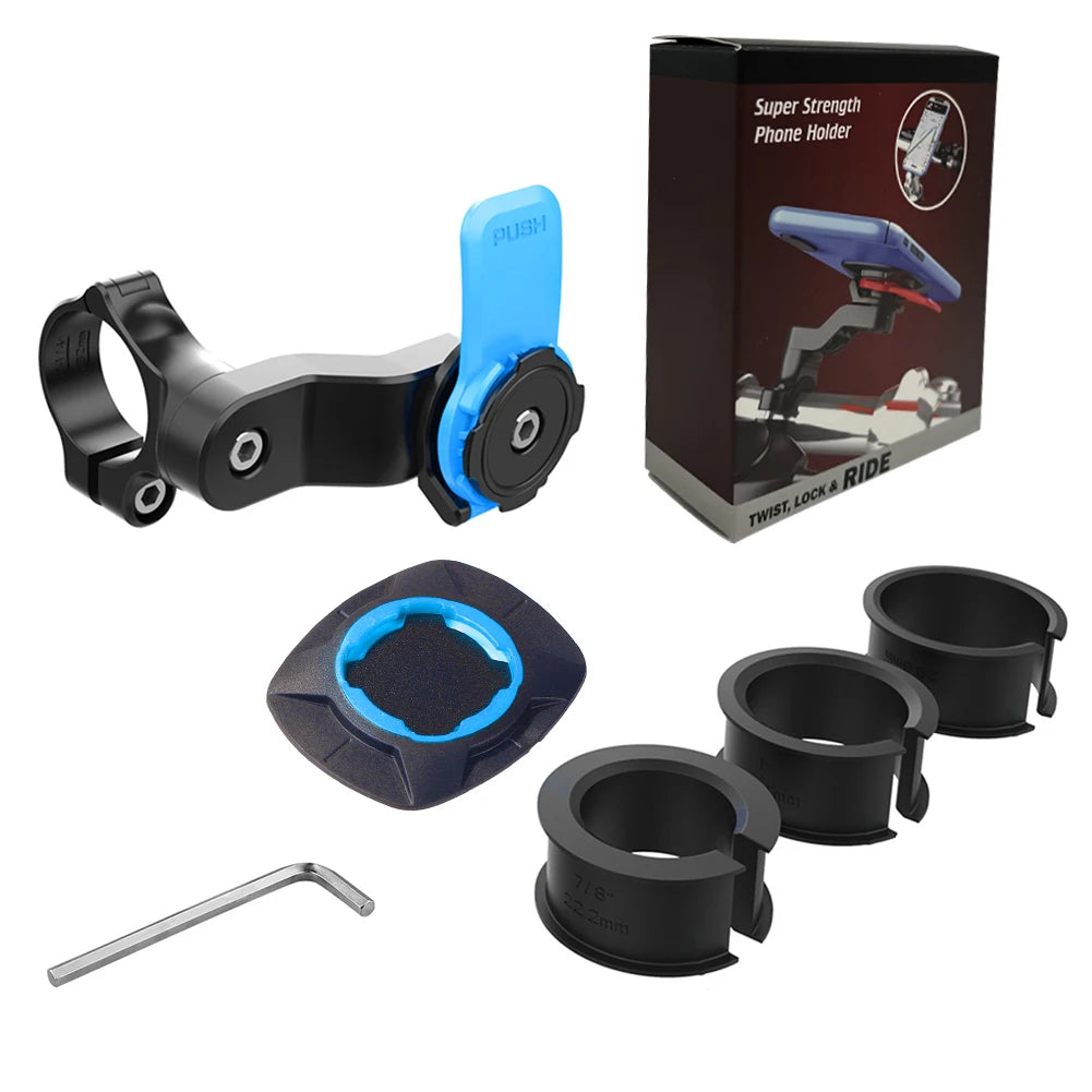 Support Téléphone Vélo Guidon – Amortisseur Antichoc, Universel, Détachable et Facile à Installer (VTT, Moto, Scooter)