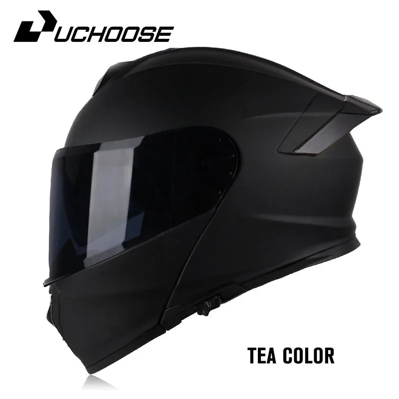 Uchoose-d'expériences intégraux approuvés DOT pour hommes et femmes, équipement de protection contre les collisions, casque rabattable pour moto, double pare-soleil