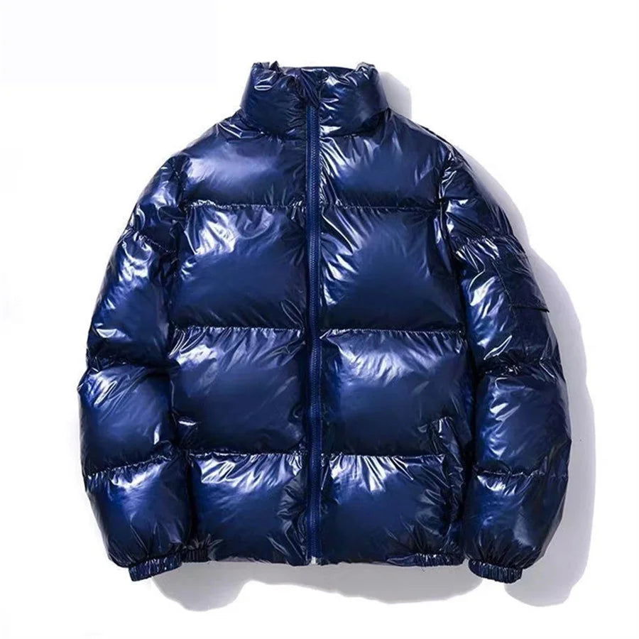 🧥 Veste Rembourrée Brillante pour Hommes – Parka Streetwear Hiver