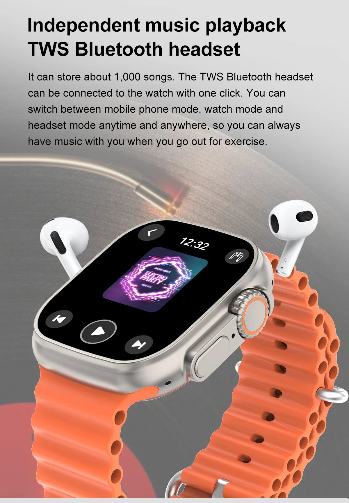 Montre Connectée GUHUAVMI Apple Watch Ultra 2 – AMOLED, Suivi Santé, Multi-Sports, IP67