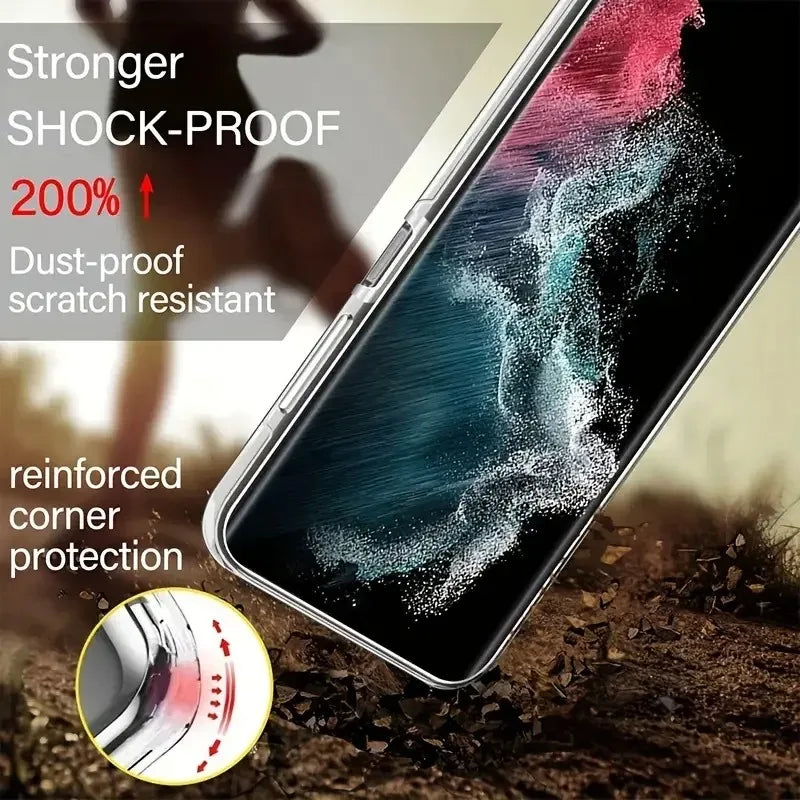 Étui Complet Transparent en Gel de Silice – Anti-Éblouissement et Antidérapant avec Cadre Électroplaqué pour Smartphone