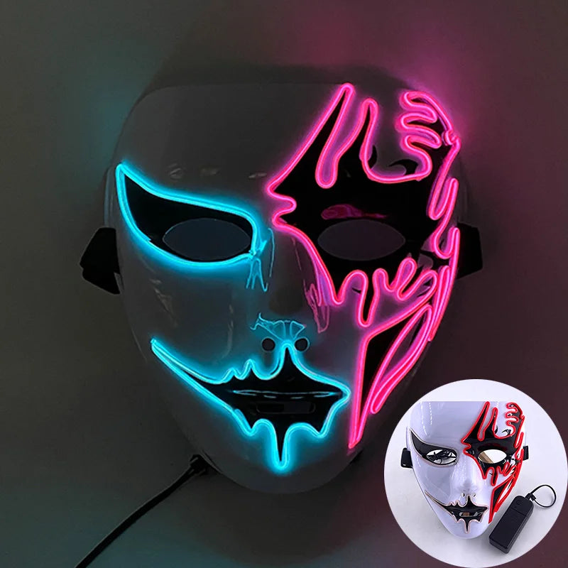 Masque Shuffle Lumineux – Cosplay Demon Slayer et Accessoire Halloween