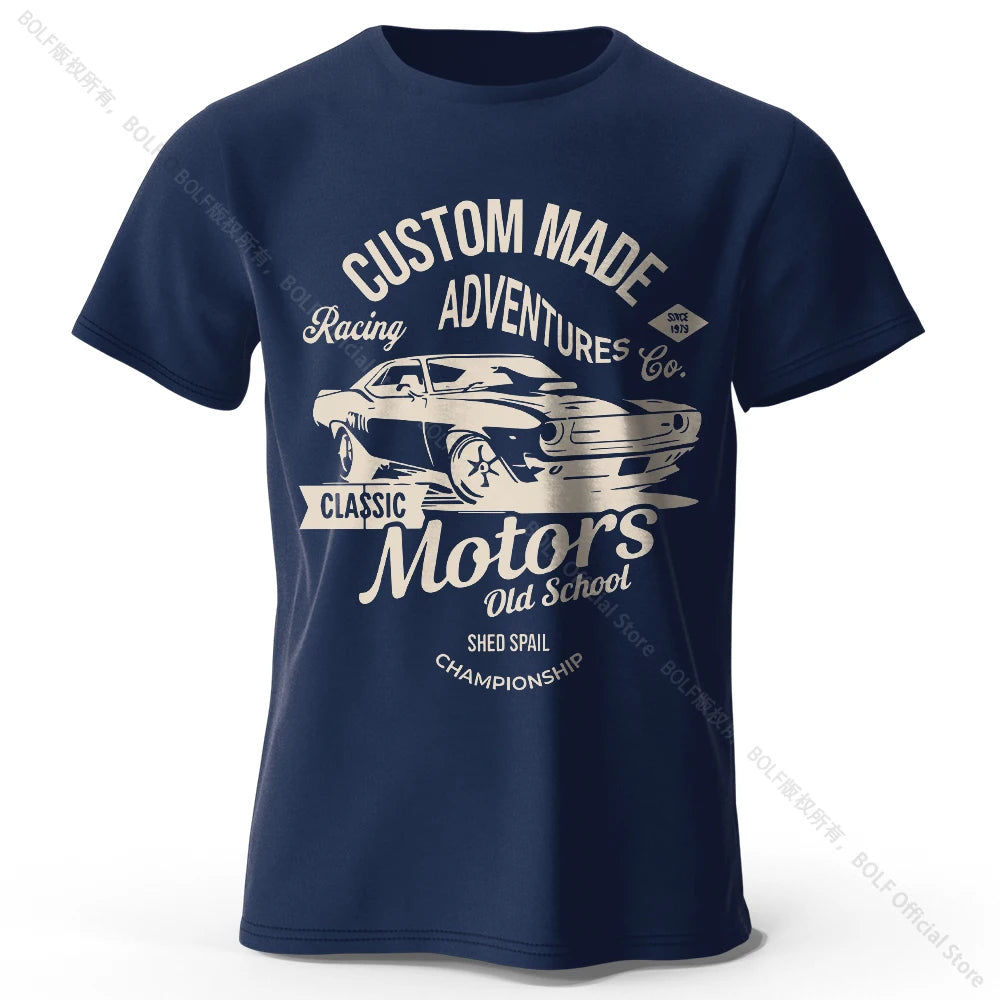 T-shirt homme BOLF – Coton peigné respirant et impression DTF haute précision