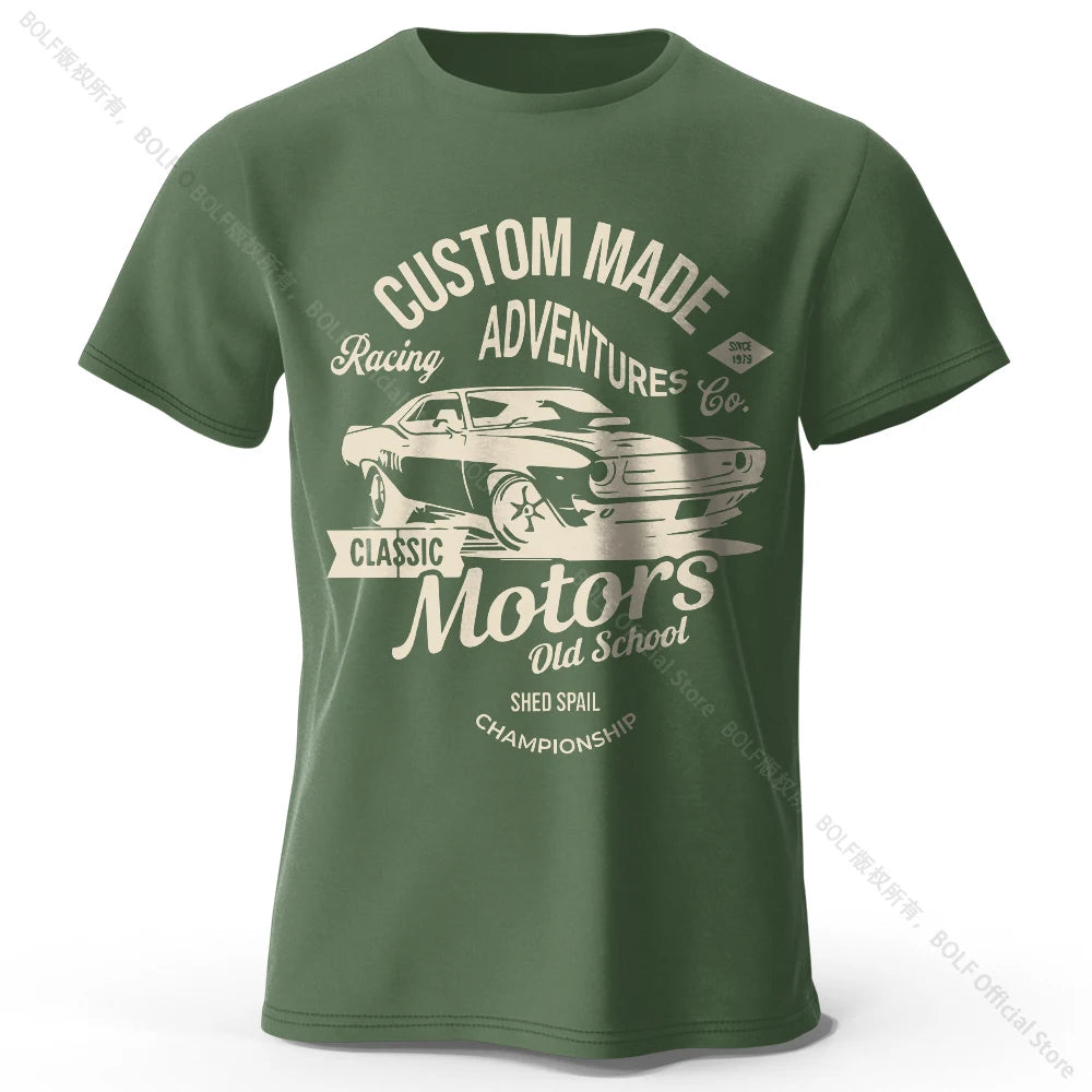 T-shirt homme BOLF – Coton peigné respirant et impression DTF haute précision