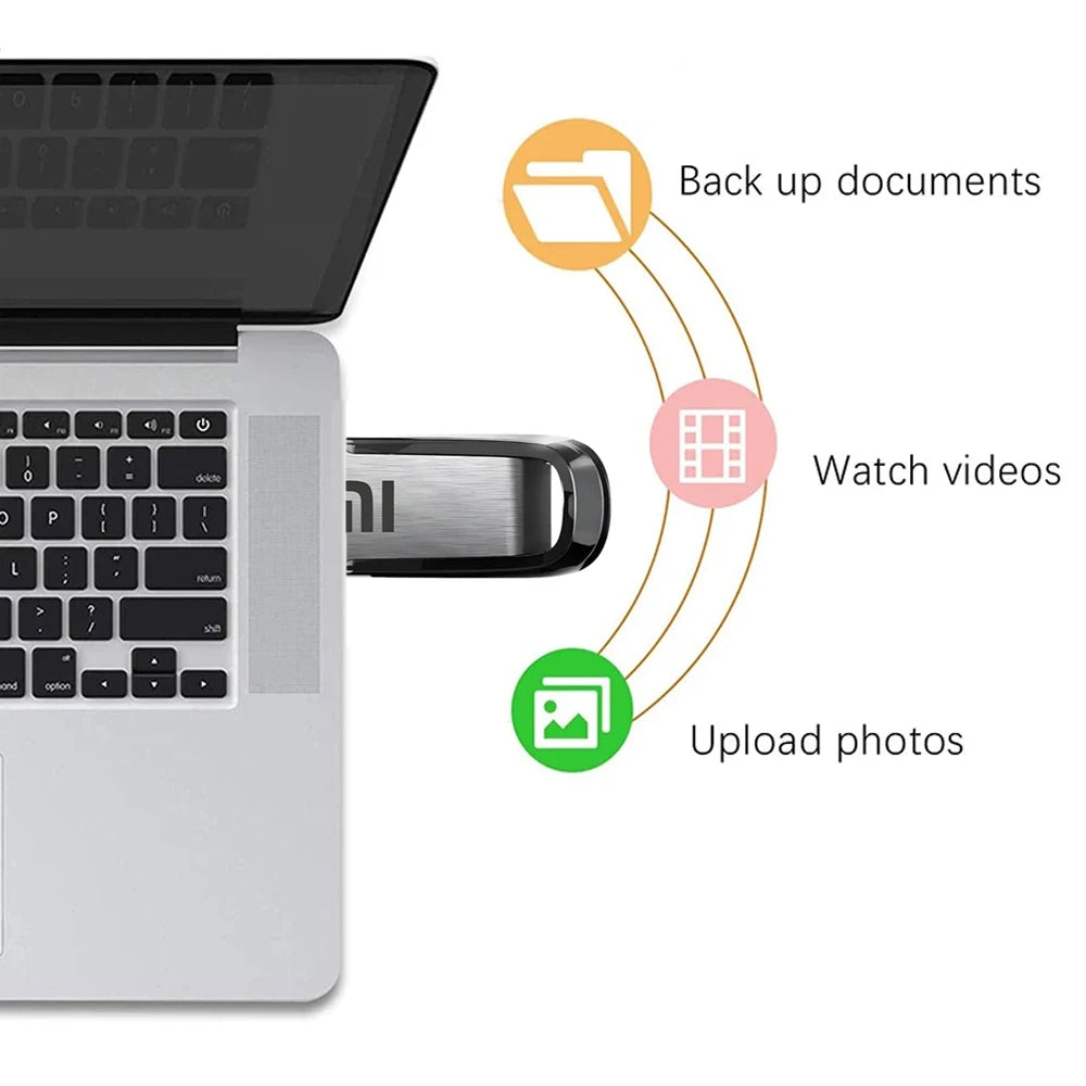 Xiaomi 2 to USB clé USB clé 1 to mémoire étanche U disque haute vitesse USB 3.2 Transmission de données métal USB clé USB OTG