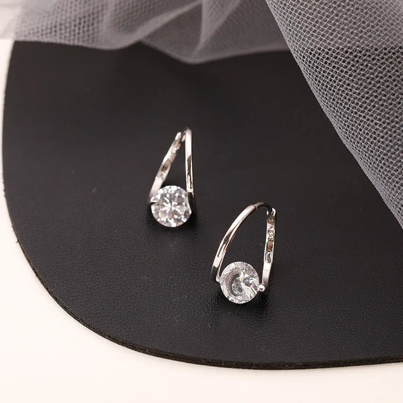 Boucles d'oreilles en argent Sterling 925, cerceau en Zircon coréen, tempérament Simple, exquis, tendance, bijoux Sexy, cadeau, offre spéciale