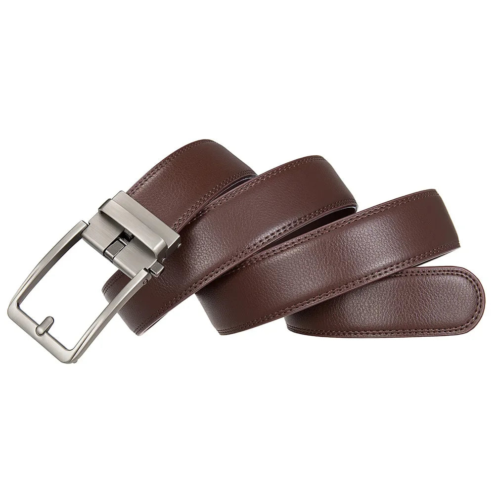 Ceinture de Luxe pour Hommes en Cuir Véritable Designer de Marque Automatique Haute Qualité Taille Élégante pour Jeans