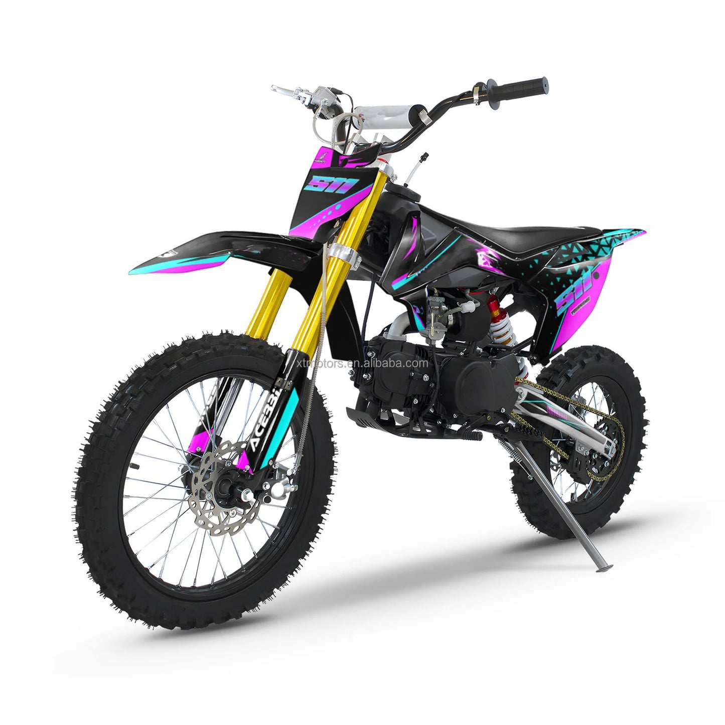 Nouveau Moto essence 125cc moteur coup de pied et démarrage électrique adulte Dirtbike
