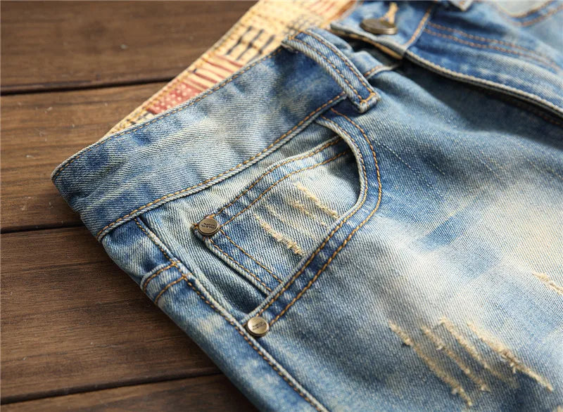 Jeans Droits Rétro Plus Size pour Hommes