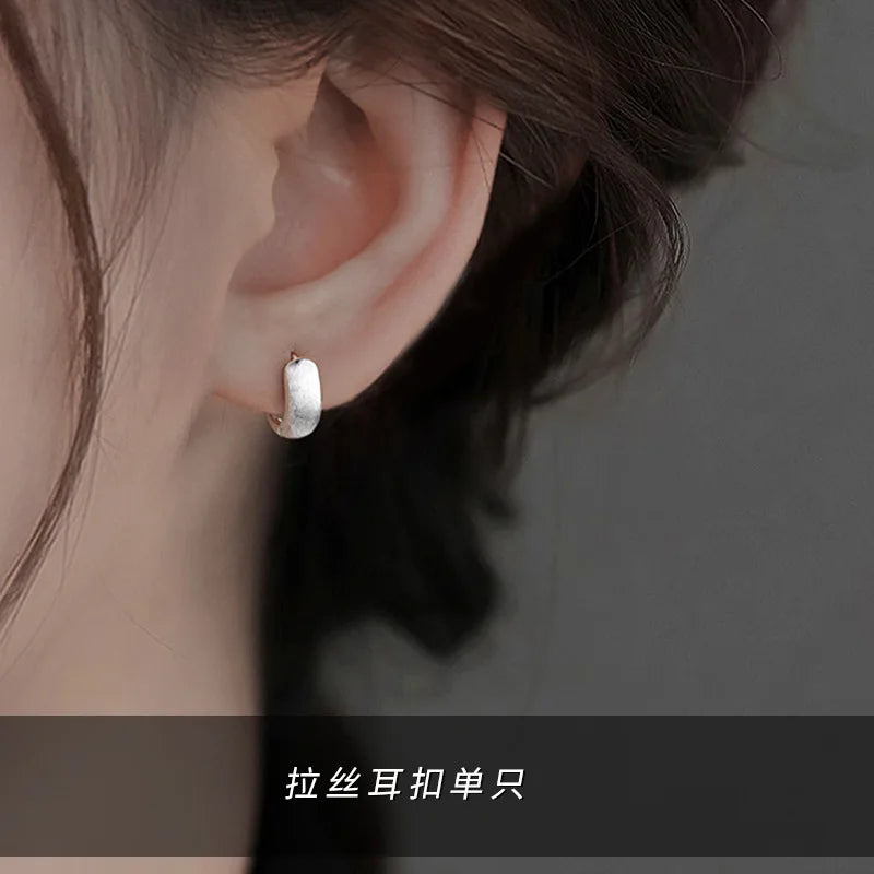 Boucles d'oreilles rondes minimalistes en argent Sterling 925 véritable pour femmes, cerceau, accessoires de bijoux