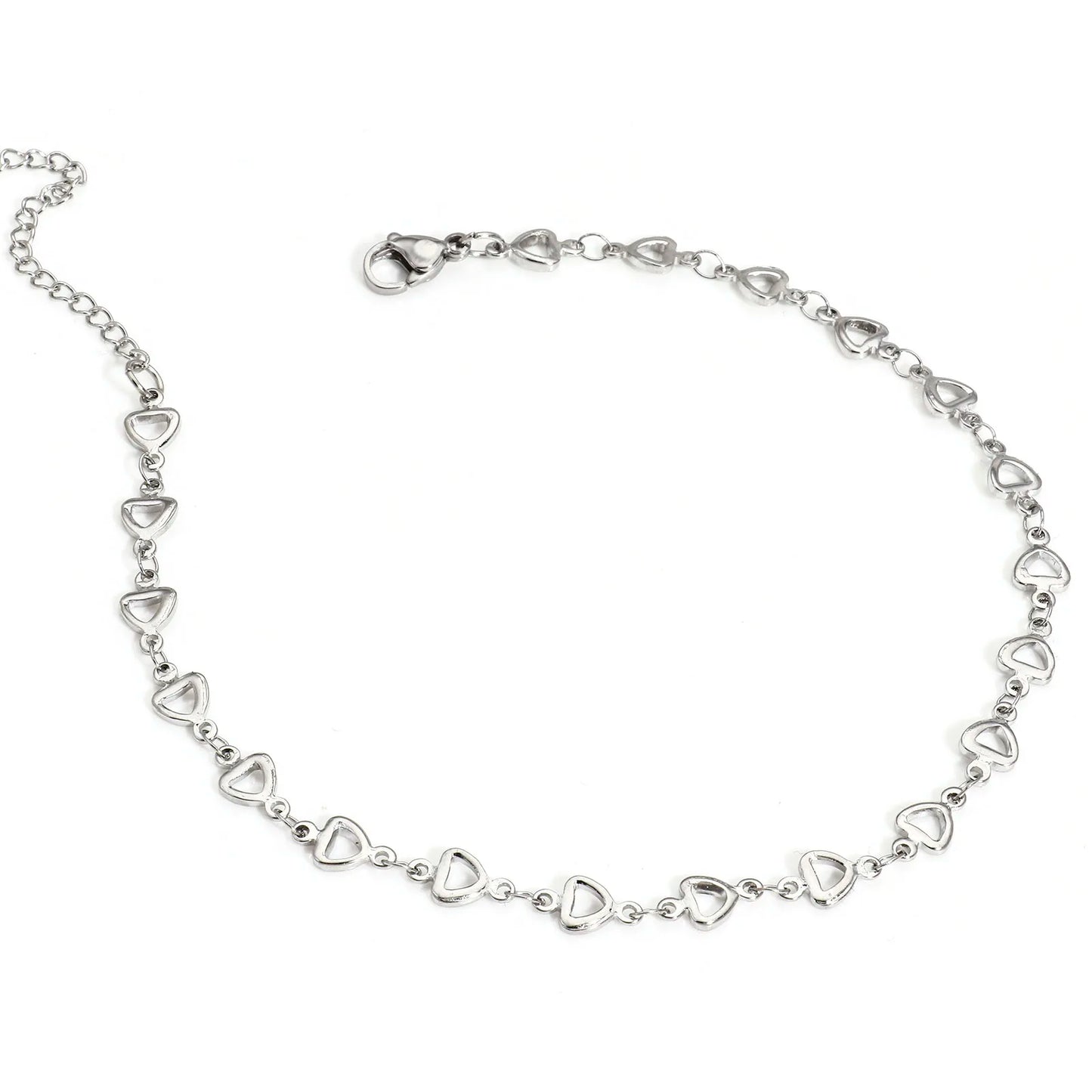 Bracelet de cheville en acier inoxydable 304 pour femmes, chaîne à maillons faite à la main, couleur argent, chaîne de jambe, pied, bijoux cadeau, 1 pièce