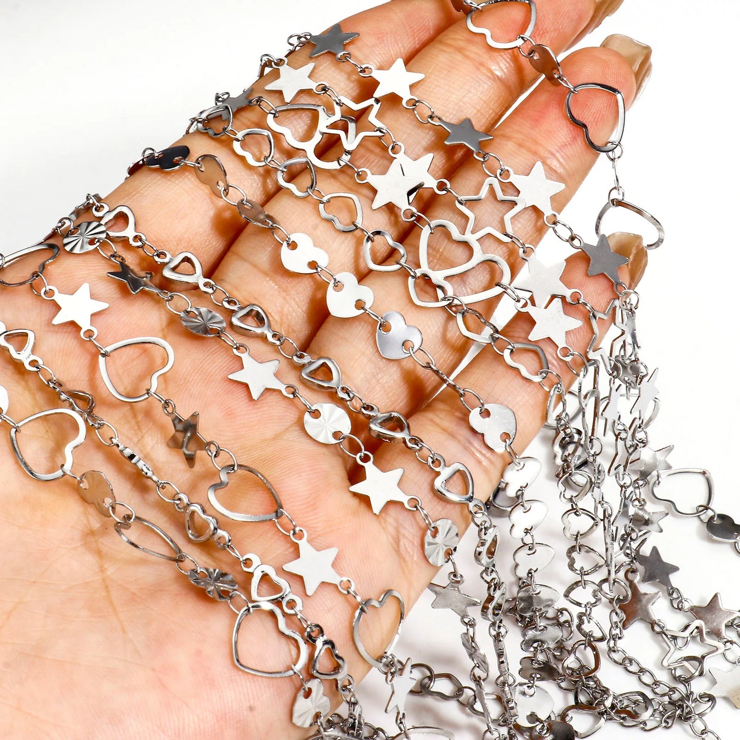 Bracelet de cheville en acier inoxydable 304 pour femmes, chaîne à maillons faite à la main, couleur argent, chaîne de jambe, pied, bijoux cadeau, 1 pièce