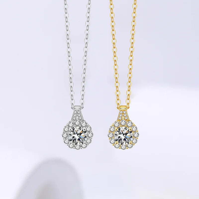Pendentif Femme Rond en Argent 925 avec Moissanite – Style Trendy et Raffiné