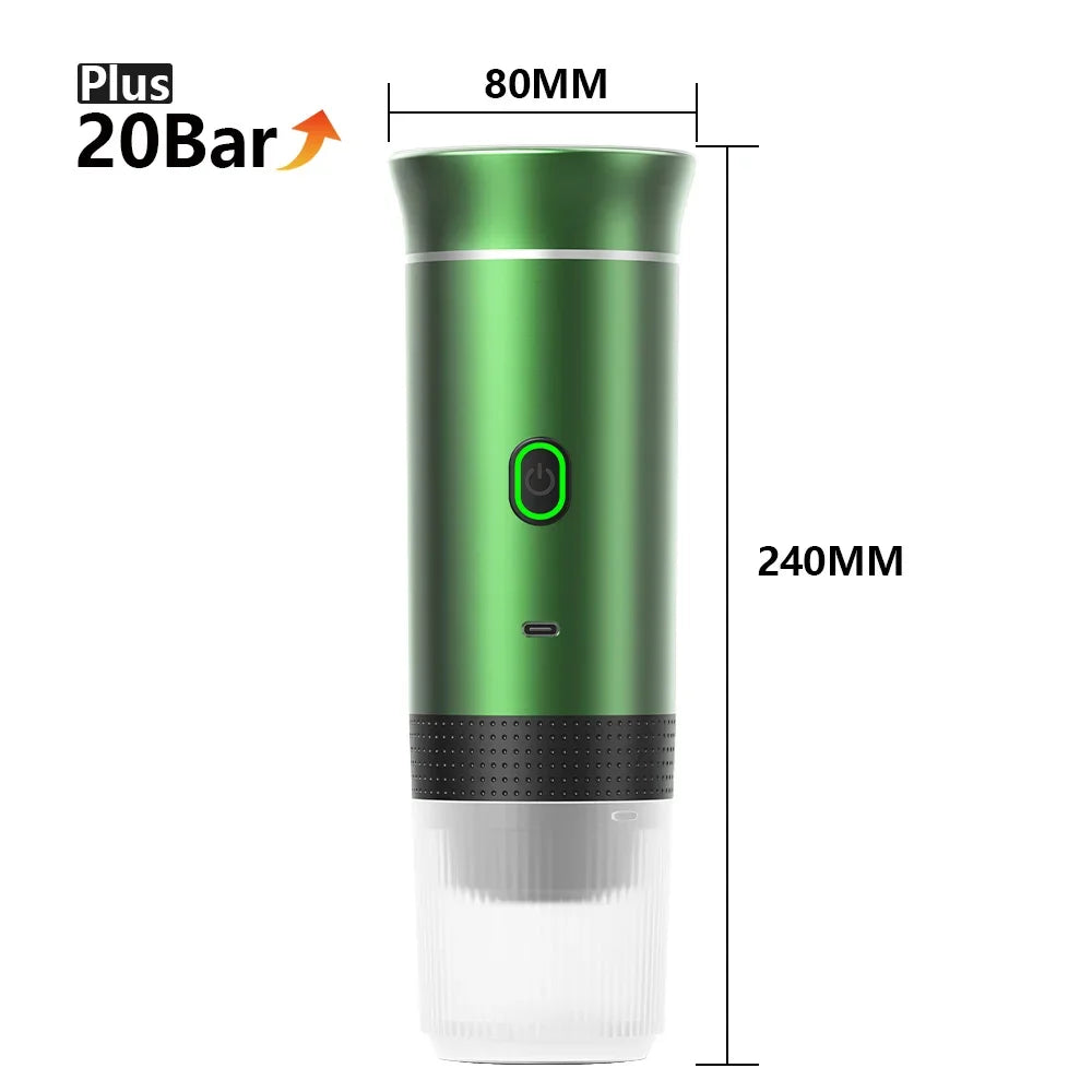 Machine à Expresso Portable Sans Fil NOCCLILI – 3-en-1 Capsules Café Moulu