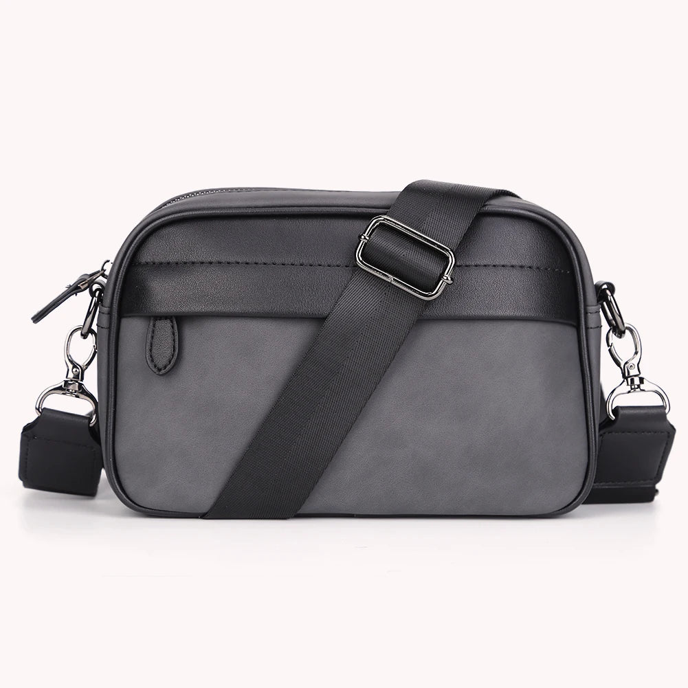 Sac à Épaule de Business Décontracté pour Hommes en Cuir PU Sac Messager à Large Sangle Sacs Bandoulière à Carreaux Plaid Designer Sacs à Bandoulière pour Hommes