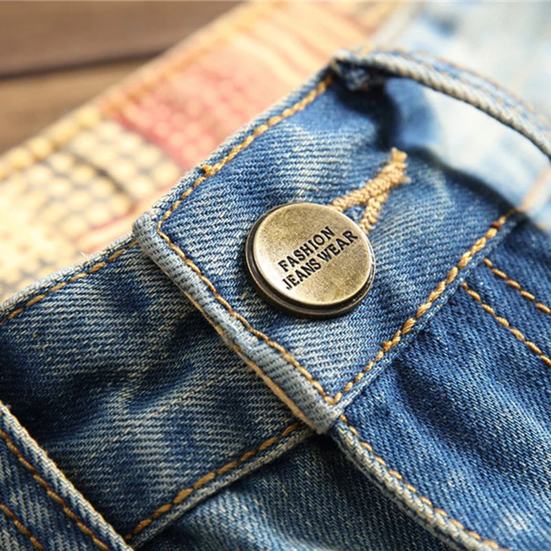 Jeans Droits Rétro Plus Size pour Hommes